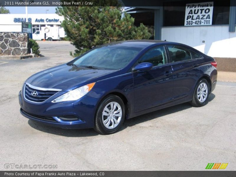 Indigo Blue Pearl / Gray 2011 Hyundai Sonata GLS