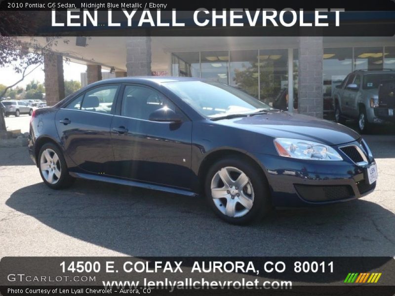 Midnight Blue Metallic / Ebony 2010 Pontiac G6 Sedan