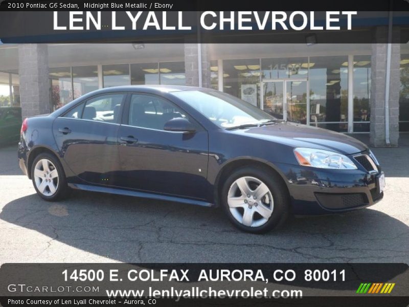 Midnight Blue Metallic / Ebony 2010 Pontiac G6 Sedan