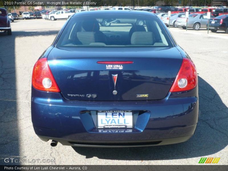 Midnight Blue Metallic / Ebony 2010 Pontiac G6 Sedan