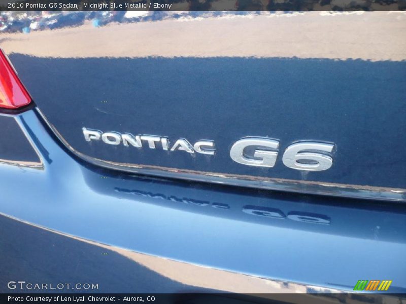 Midnight Blue Metallic / Ebony 2010 Pontiac G6 Sedan