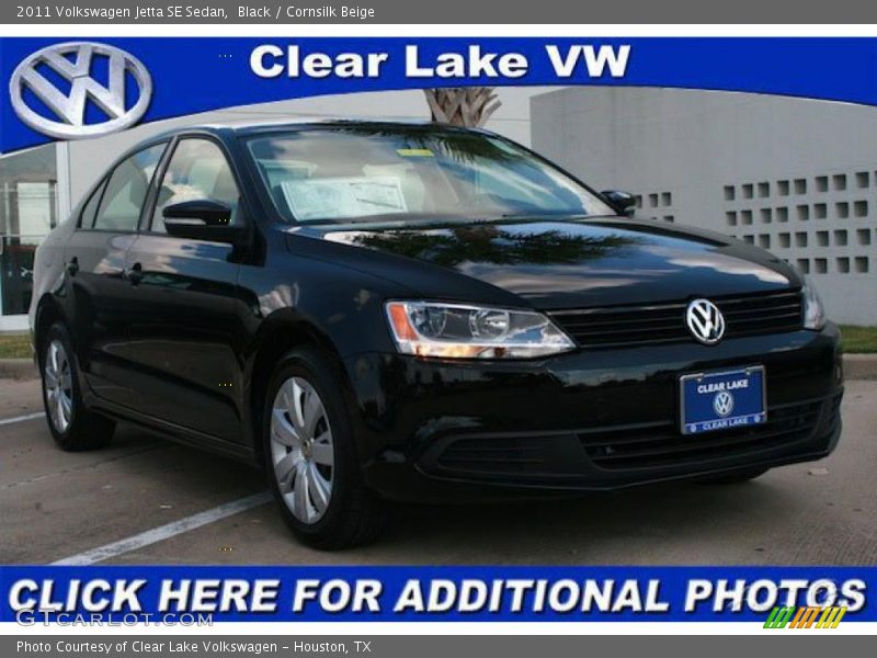 Black / Cornsilk Beige 2011 Volkswagen Jetta SE Sedan