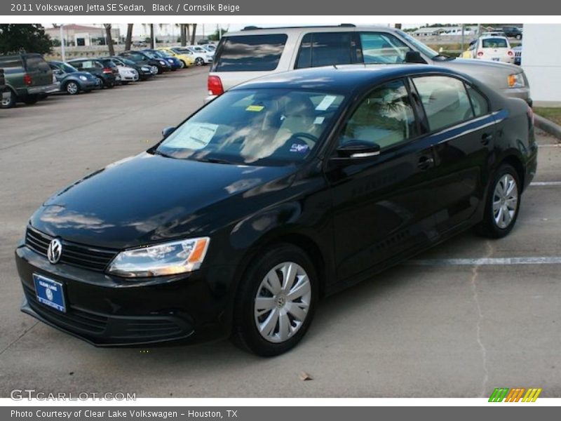 Black / Cornsilk Beige 2011 Volkswagen Jetta SE Sedan