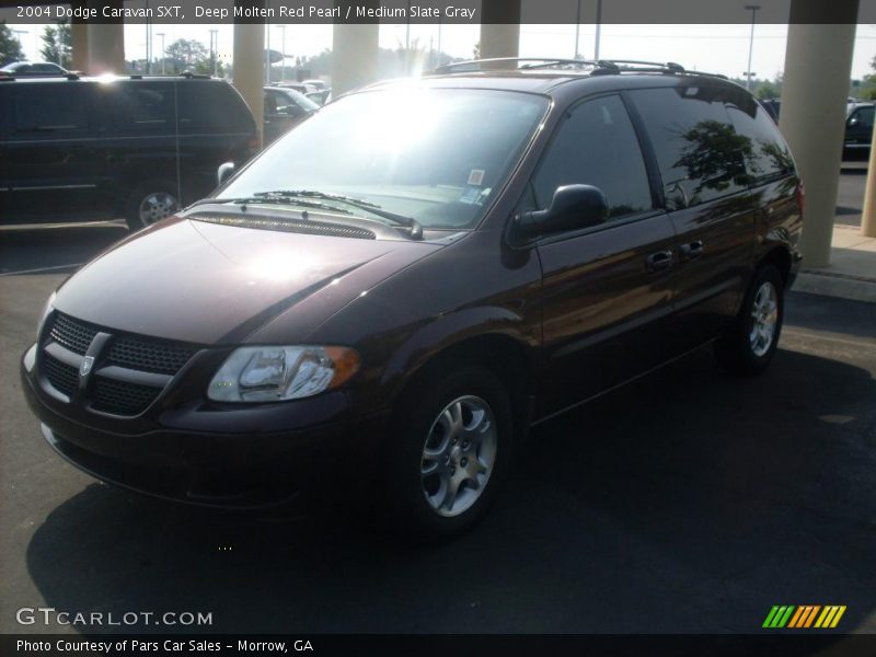 Deep Molten Red Pearl / Medium Slate Gray 2004 Dodge Caravan SXT