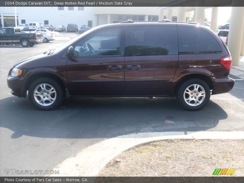 Deep Molten Red Pearl / Medium Slate Gray 2004 Dodge Caravan SXT