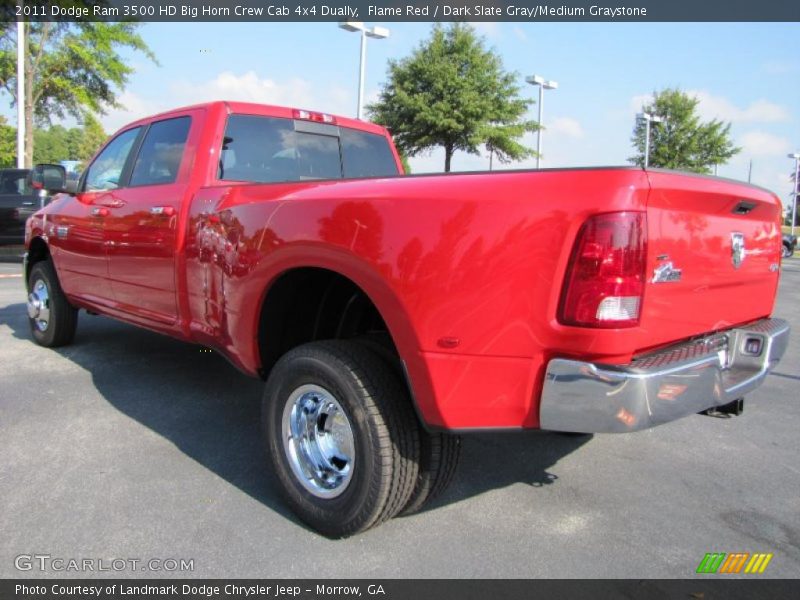 Flame Red / Dark Slate Gray/Medium Graystone 2011 Dodge Ram 3500 HD Big Horn Crew Cab 4x4 Dually