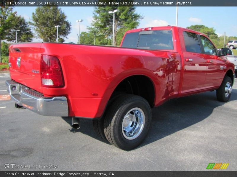 Flame Red / Dark Slate Gray/Medium Graystone 2011 Dodge Ram 3500 HD Big Horn Crew Cab 4x4 Dually
