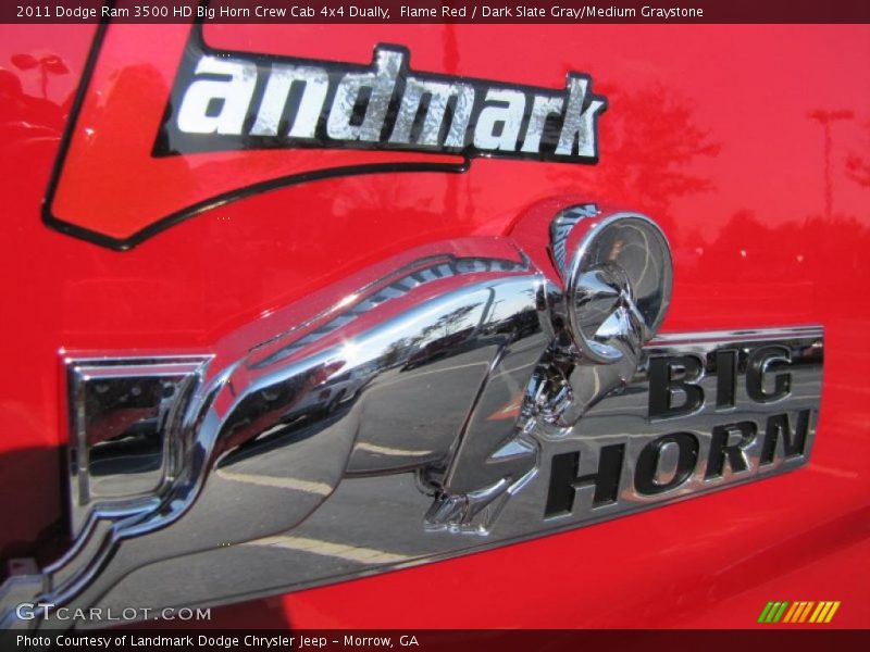 Flame Red / Dark Slate Gray/Medium Graystone 2011 Dodge Ram 3500 HD Big Horn Crew Cab 4x4 Dually