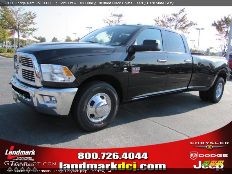Brilliant Black Crystal Pearl / Dark Slate Gray 2011 Dodge Ram 3500 HD Big Horn Crew Cab Dually
