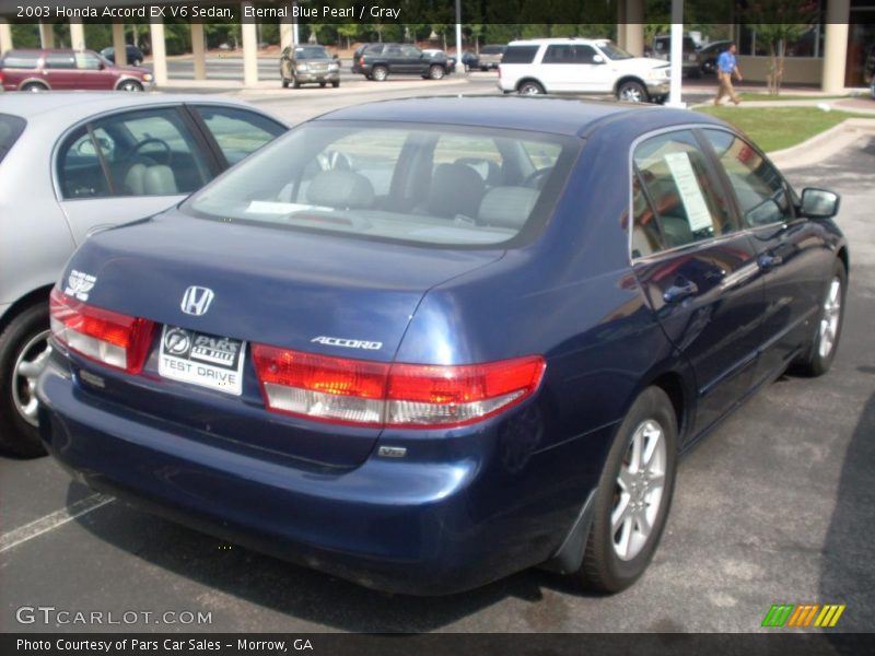 Eternal Blue Pearl / Gray 2003 Honda Accord EX V6 Sedan