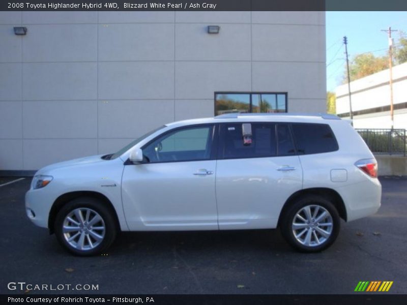 Blizzard White Pearl / Ash Gray 2008 Toyota Highlander Hybrid 4WD
