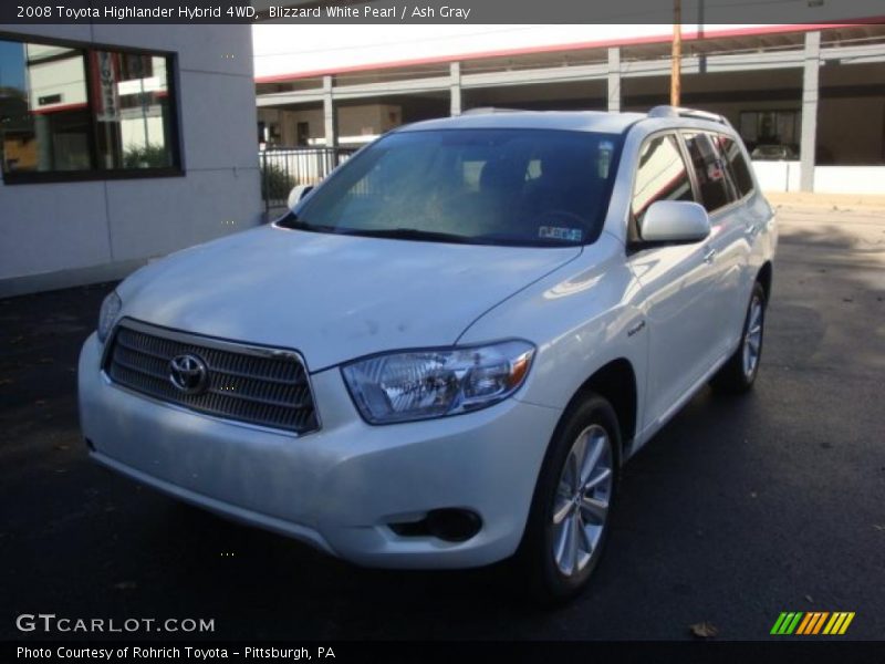 Blizzard White Pearl / Ash Gray 2008 Toyota Highlander Hybrid 4WD