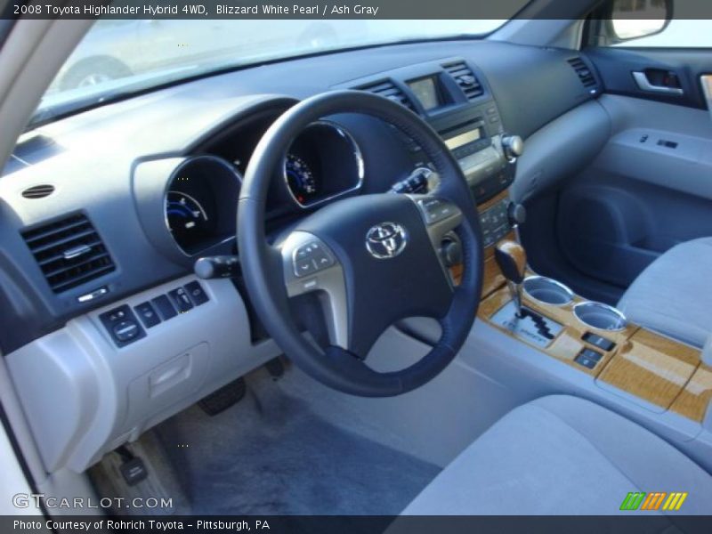 Blizzard White Pearl / Ash Gray 2008 Toyota Highlander Hybrid 4WD