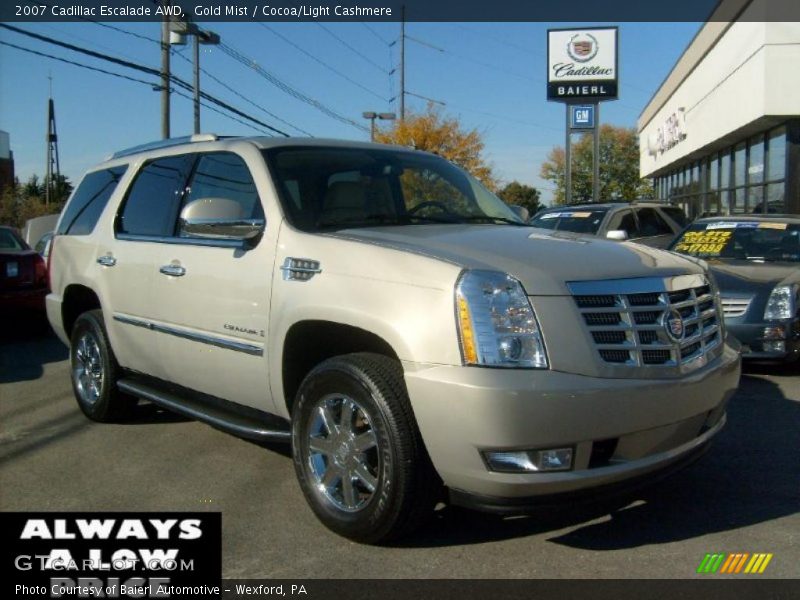 Gold Mist / Cocoa/Light Cashmere 2007 Cadillac Escalade AWD