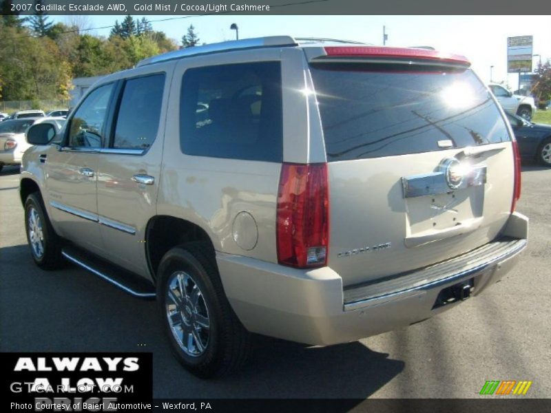 Gold Mist / Cocoa/Light Cashmere 2007 Cadillac Escalade AWD
