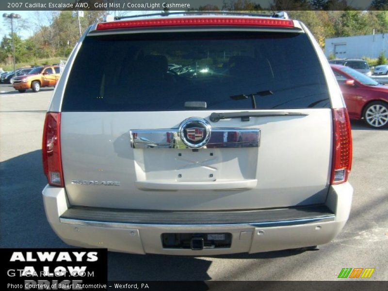 Gold Mist / Cocoa/Light Cashmere 2007 Cadillac Escalade AWD