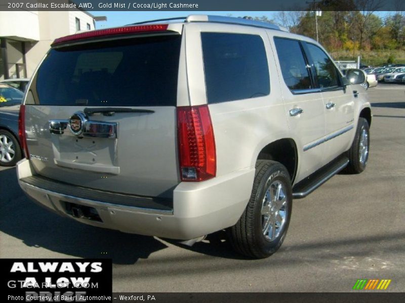 Gold Mist / Cocoa/Light Cashmere 2007 Cadillac Escalade AWD