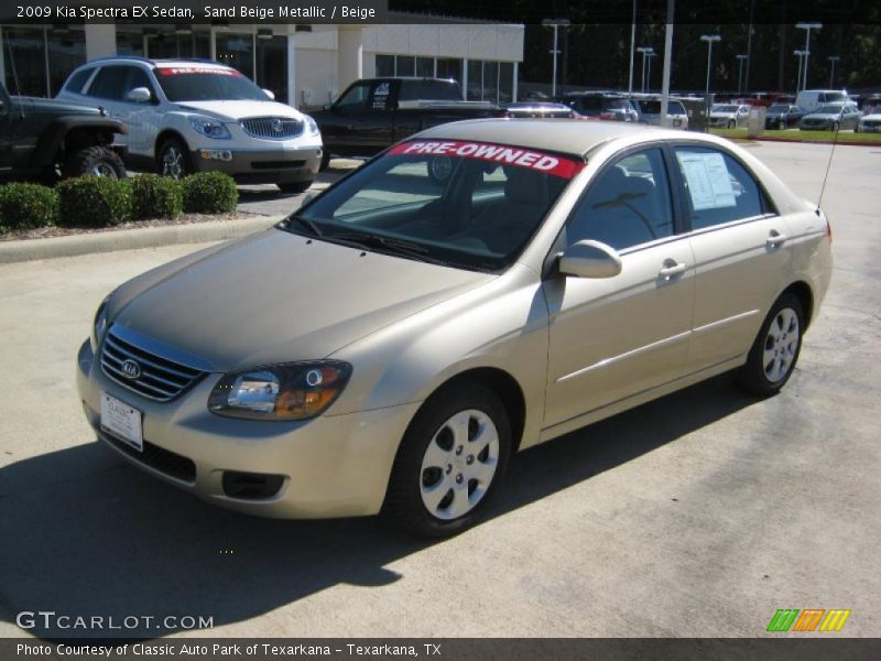 Sand Beige Metallic / Beige 2009 Kia Spectra EX Sedan