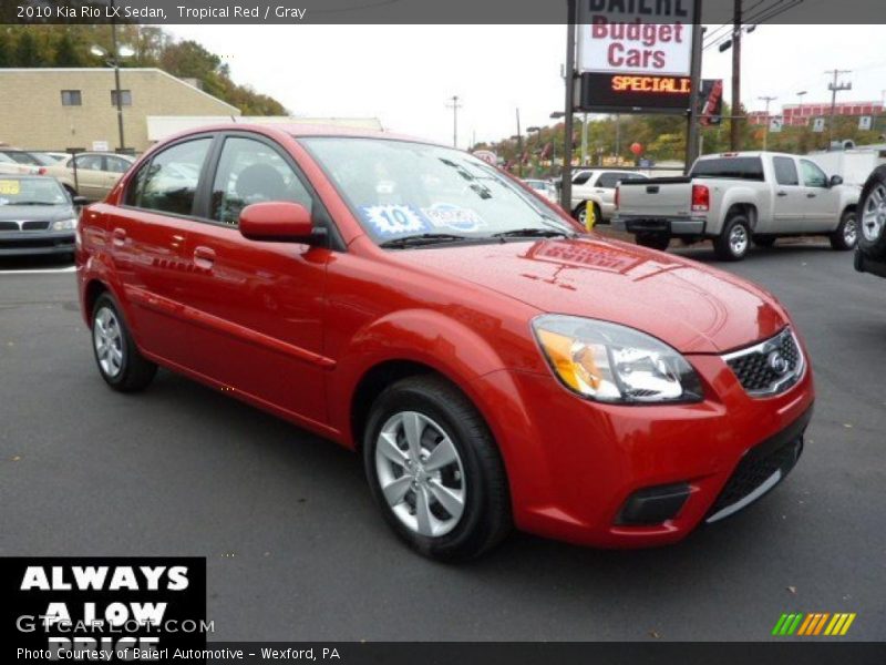 Tropical Red / Gray 2010 Kia Rio LX Sedan