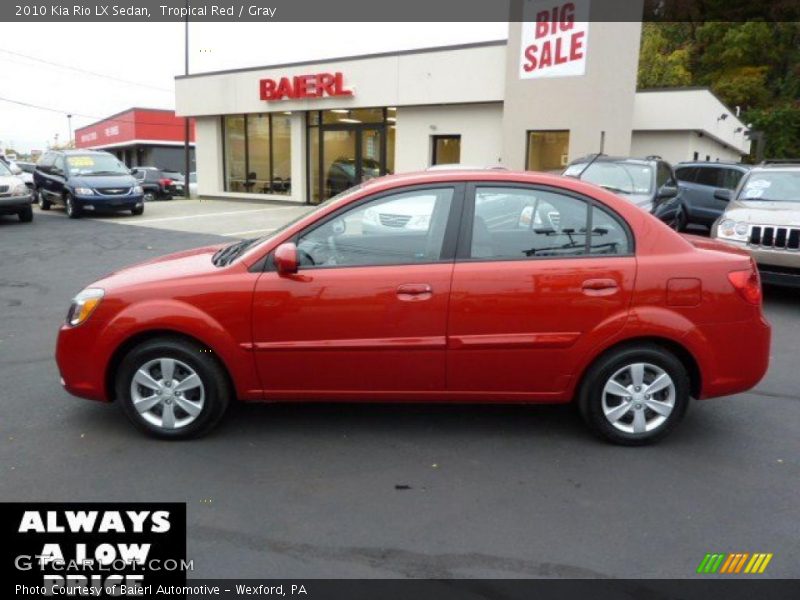 Tropical Red / Gray 2010 Kia Rio LX Sedan