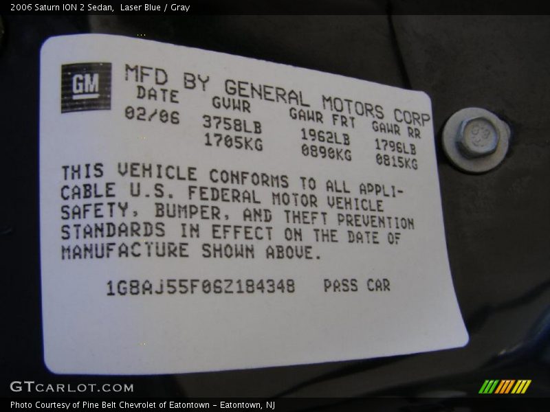 Laser Blue / Gray 2006 Saturn ION 2 Sedan