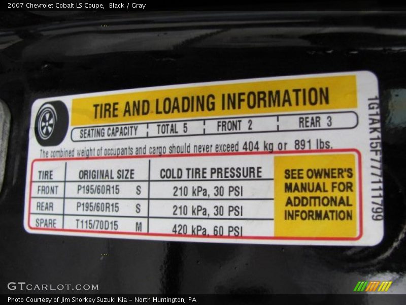 Black / Gray 2007 Chevrolet Cobalt LS Coupe