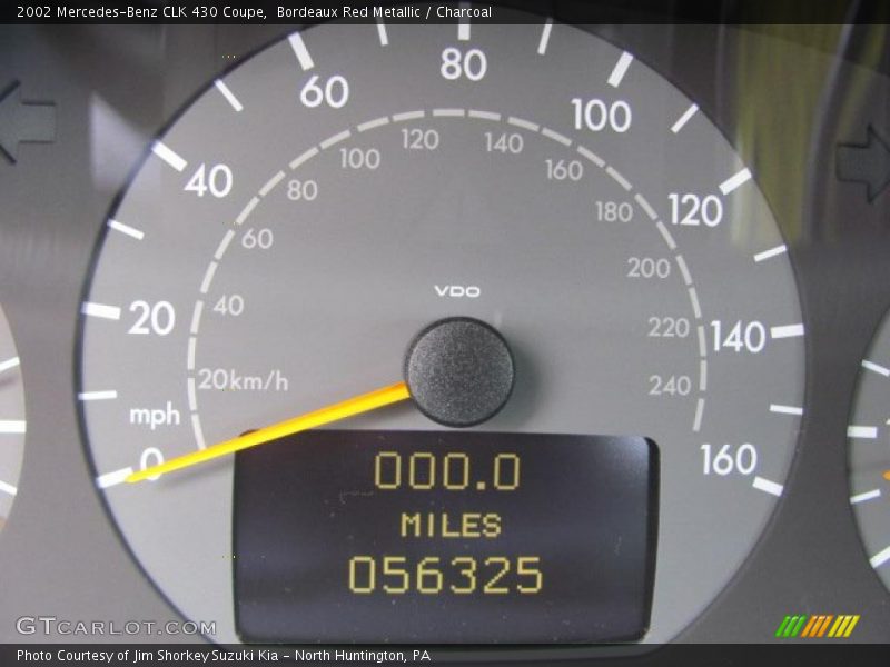 Bordeaux Red Metallic / Charcoal 2002 Mercedes-Benz CLK 430 Coupe