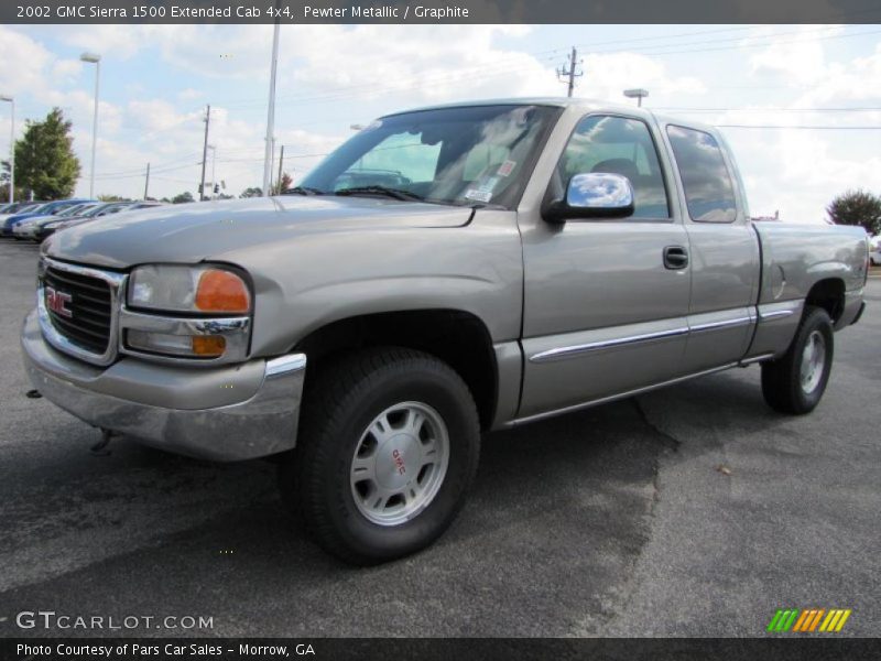 Pewter Metallic / Graphite 2002 GMC Sierra 1500 Extended Cab 4x4