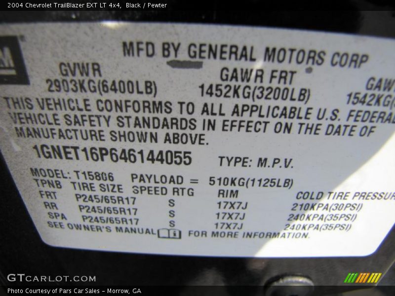 Black / Pewter 2004 Chevrolet TrailBlazer EXT LT 4x4