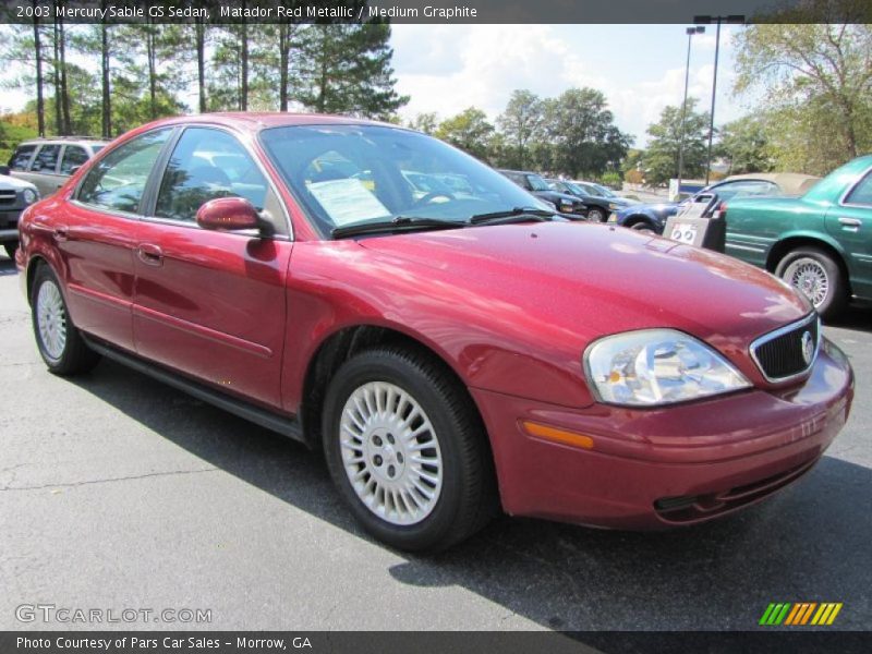Matador Red Metallic / Medium Graphite 2003 Mercury Sable GS Sedan