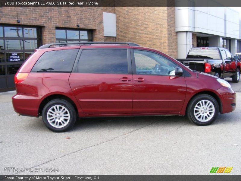 Salsa Red Pearl / Stone 2008 Toyota Sienna LE AWD