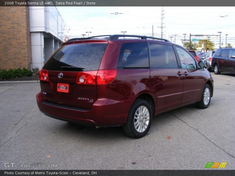 Salsa Red Pearl / Stone 2008 Toyota Sienna LE AWD