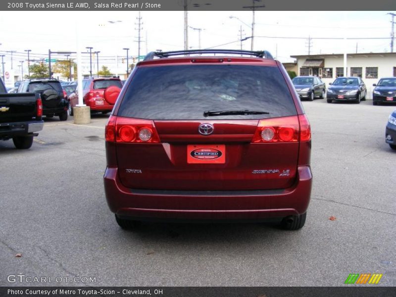 Salsa Red Pearl / Stone 2008 Toyota Sienna LE AWD