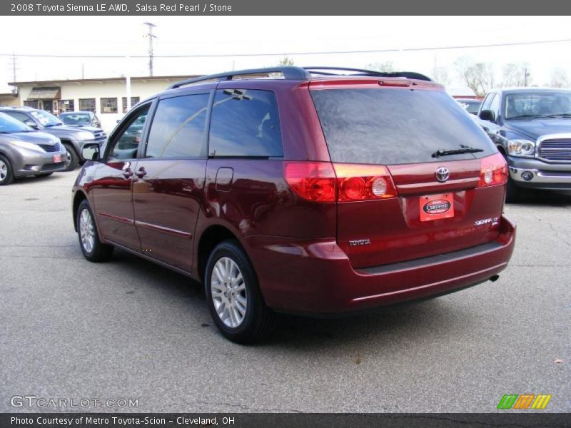 Salsa Red Pearl / Stone 2008 Toyota Sienna LE AWD
