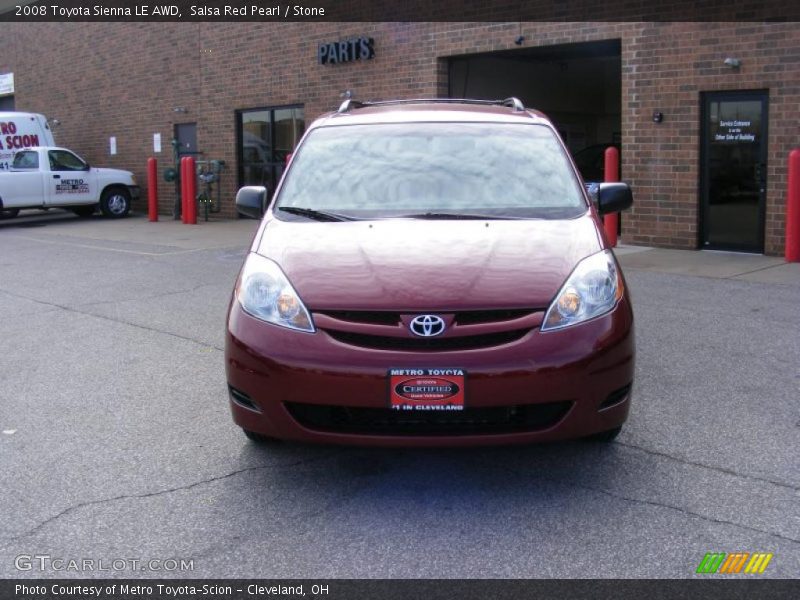 Salsa Red Pearl / Stone 2008 Toyota Sienna LE AWD
