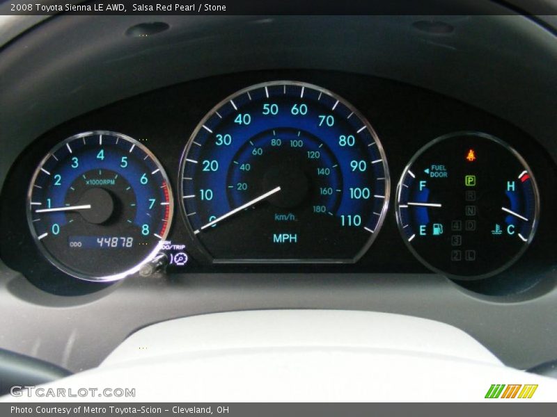 Salsa Red Pearl / Stone 2008 Toyota Sienna LE AWD