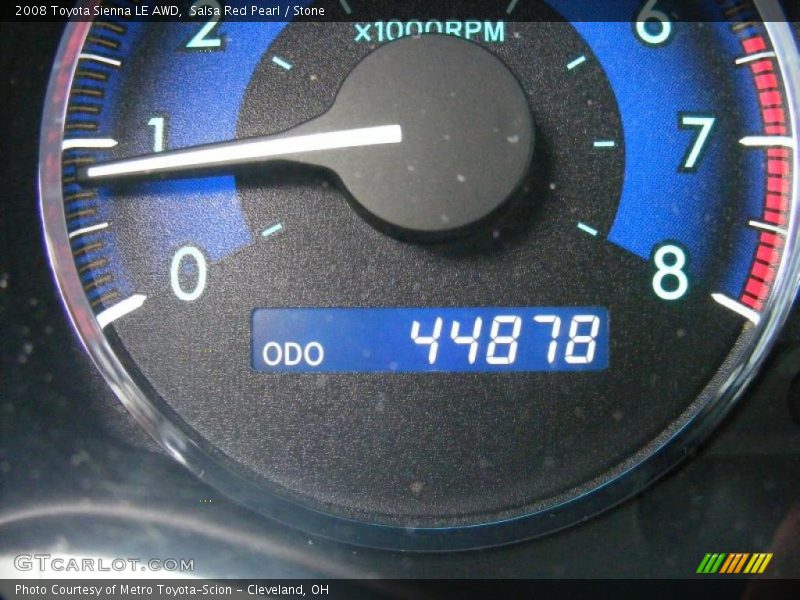 Salsa Red Pearl / Stone 2008 Toyota Sienna LE AWD