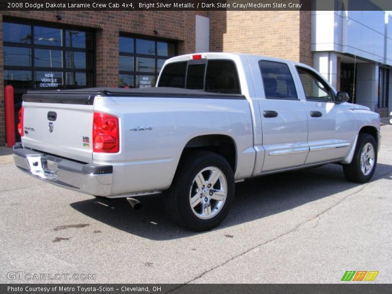 Bright Silver Metallic / Dark Slate Gray/Medium Slate Gray 2008 Dodge Dakota Laramie Crew Cab 4x4