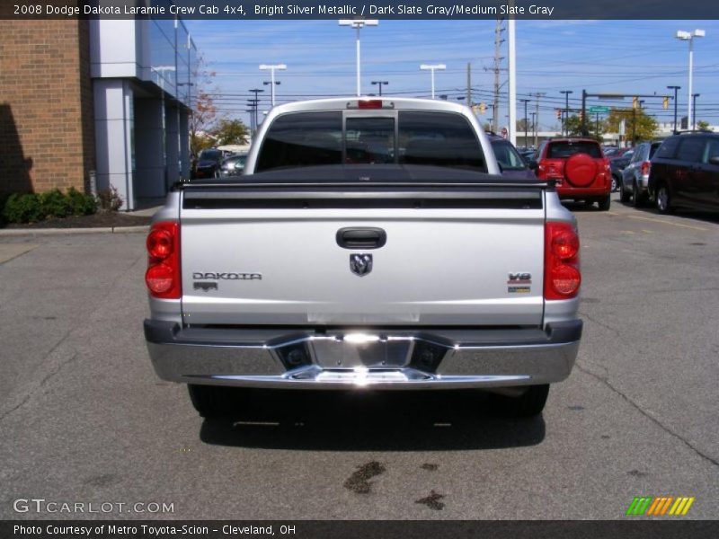 Bright Silver Metallic / Dark Slate Gray/Medium Slate Gray 2008 Dodge Dakota Laramie Crew Cab 4x4