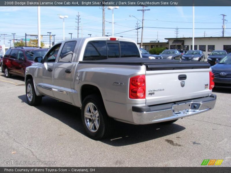 Bright Silver Metallic / Dark Slate Gray/Medium Slate Gray 2008 Dodge Dakota Laramie Crew Cab 4x4