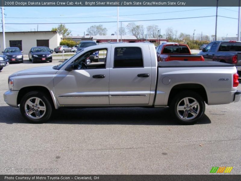 Bright Silver Metallic / Dark Slate Gray/Medium Slate Gray 2008 Dodge Dakota Laramie Crew Cab 4x4