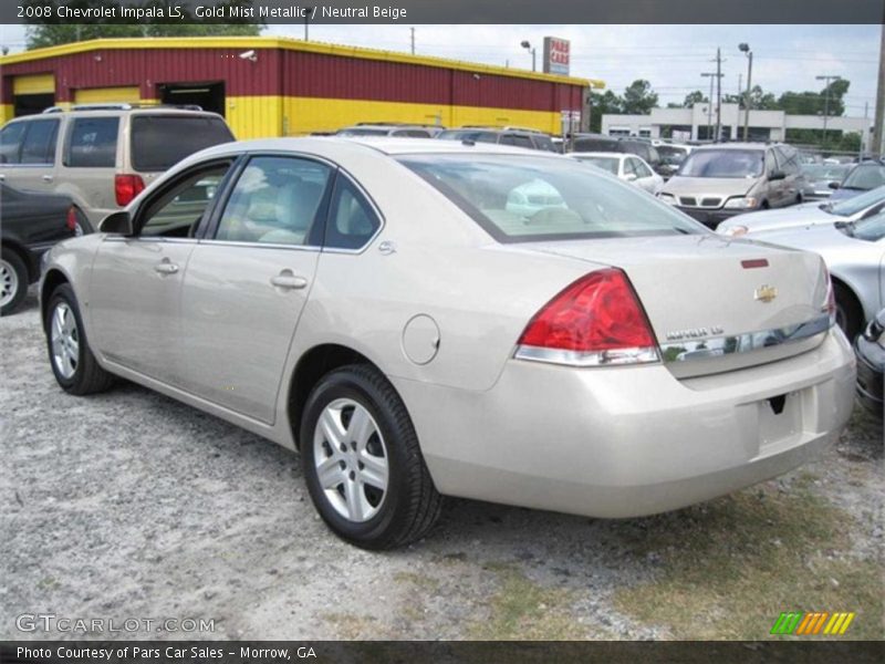 Gold Mist Metallic / Neutral Beige 2008 Chevrolet Impala LS