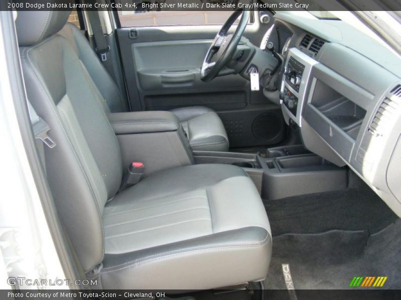 Bright Silver Metallic / Dark Slate Gray/Medium Slate Gray 2008 Dodge Dakota Laramie Crew Cab 4x4