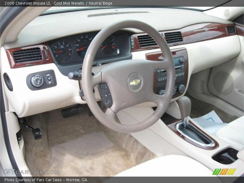 Gold Mist Metallic / Neutral Beige 2008 Chevrolet Impala LS