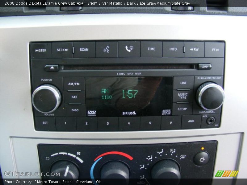 Bright Silver Metallic / Dark Slate Gray/Medium Slate Gray 2008 Dodge Dakota Laramie Crew Cab 4x4