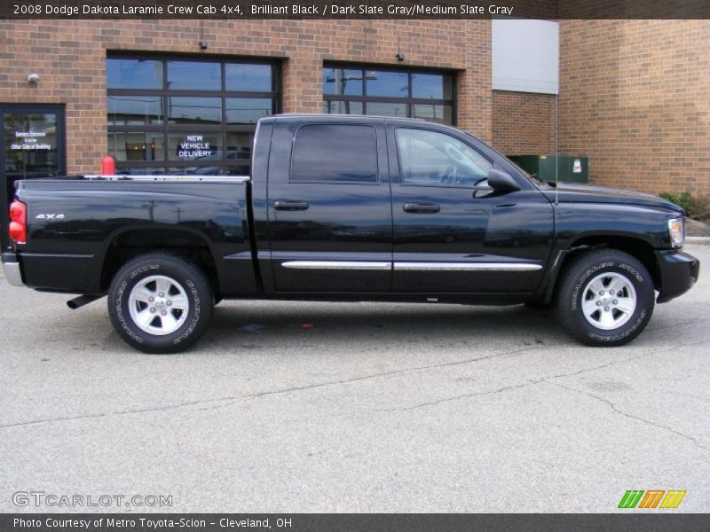 Brilliant Black / Dark Slate Gray/Medium Slate Gray 2008 Dodge Dakota Laramie Crew Cab 4x4