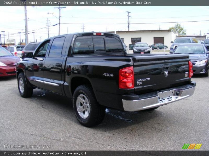 Brilliant Black / Dark Slate Gray/Medium Slate Gray 2008 Dodge Dakota Laramie Crew Cab 4x4