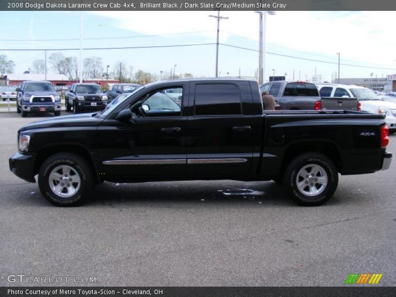Brilliant Black / Dark Slate Gray/Medium Slate Gray 2008 Dodge Dakota Laramie Crew Cab 4x4