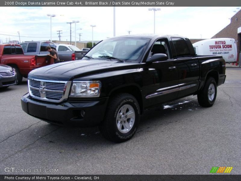 Brilliant Black / Dark Slate Gray/Medium Slate Gray 2008 Dodge Dakota Laramie Crew Cab 4x4