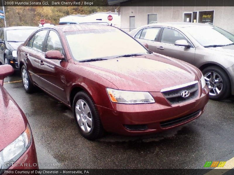 Dark Cherry Red / Beige 2008 Hyundai Sonata GLS